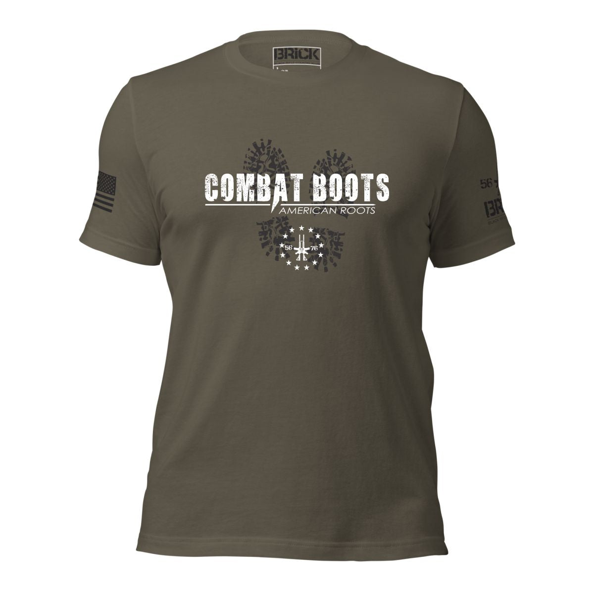 COMBAT BOOTS AMERICAN ROOTS PATRIOTIC T-SHIRT